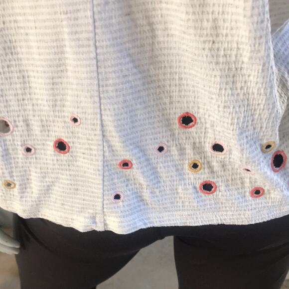 Anthropologie Postmark Catina Circle Cutout Hi-Lo Top Women’s Size Small - Picture 4 of 7